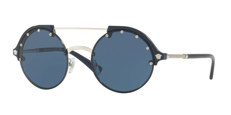 Versace VE4337 Round Sunglasses  525180-SILVER/BLUE 53-20-140 - Color Map blue