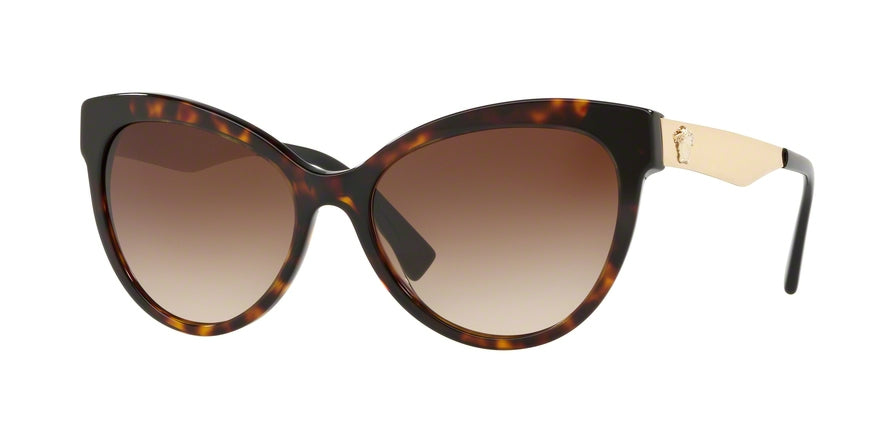 Versace VE4338 Cat Eye Sunglasses  108/13-DARK HAVANA/BLACK 57-17-140 - Color Map violet