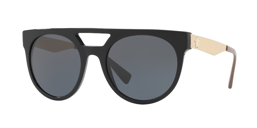Versace VE4339A Round Sunglasses  524887-BLACK/BEIGE 55-20-145 - Color Map black