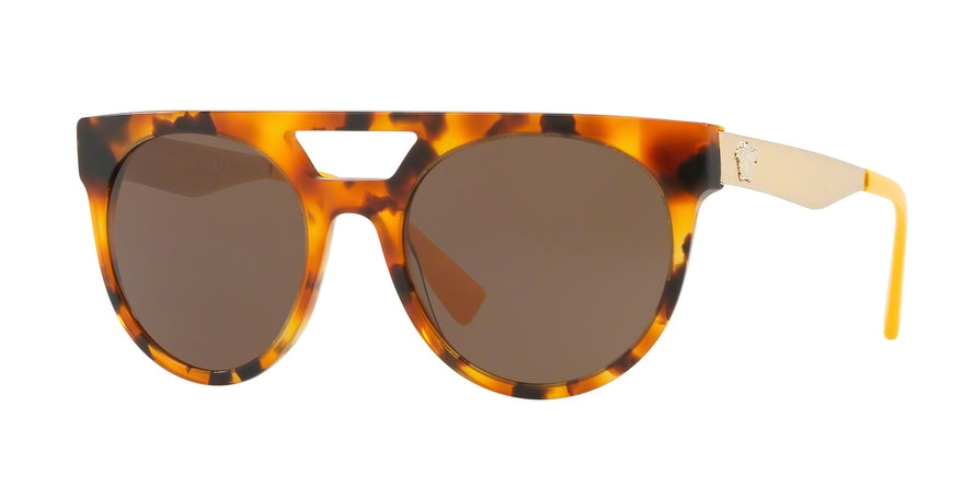 Versace VE4339 Round Sunglasses  524973-HAVANA/YELLOW 55-20-145 - Color Map brown