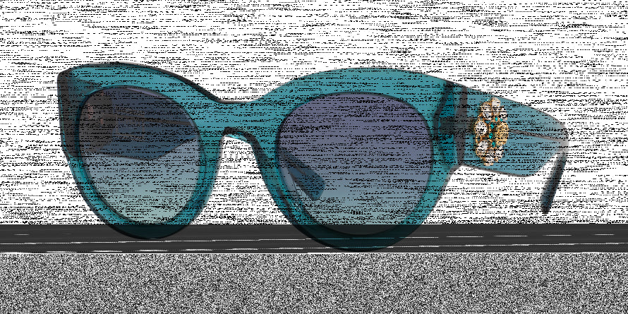Versace VE4353BM Cat Eye Sunglasses  53164S-TRANSPARENT TURQUOISE 51-26-140 - Color Map blue
