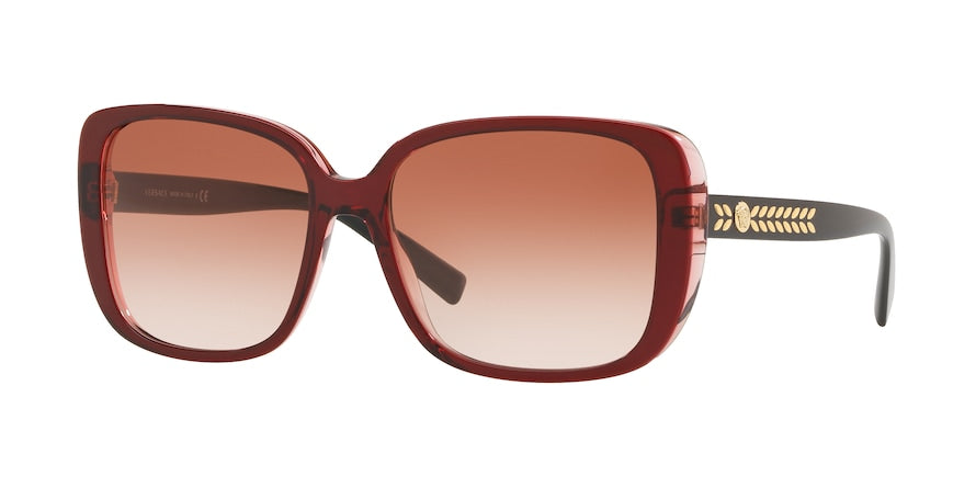 Versace VE4357 Square Sunglasses  529013-TRANSPARENT RED 56-16-140 - Color Map red