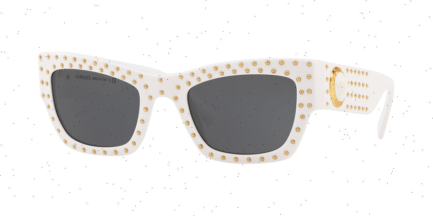 Versace VE4358 Rectangle Sunglasses  401/87-WHITE 52-22-140 - Color Map white