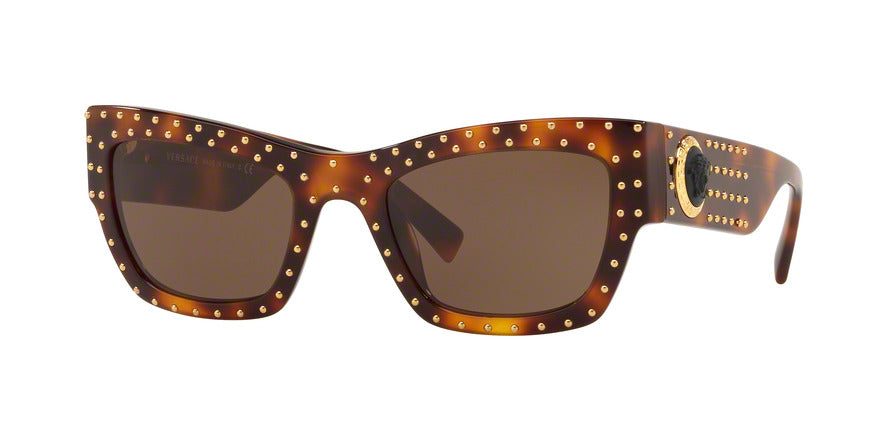 Versace VE4358 Rectangle Sunglasses  521773-HAVANA 52-22-140 - Color Map havana