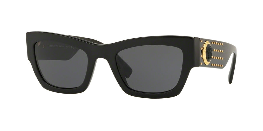 Versace VE4358 Rectangle Sunglasses  529587-BLACK 52-22-140 - Color Map black