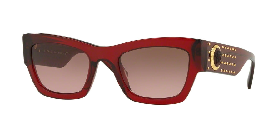 Versace VE4358 Rectangle Sunglasses  529714-TRANSPARENT RED 52-22-140 - Color Map red