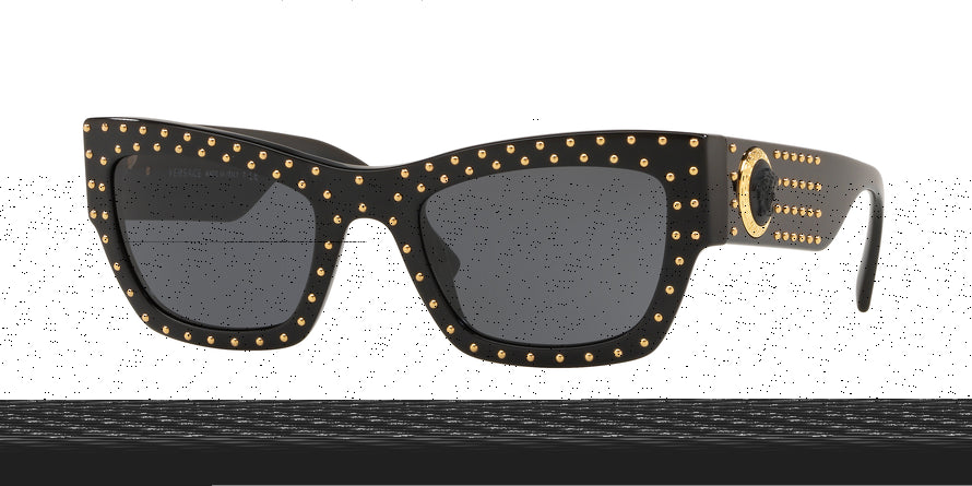 Versace VE4358 Rectangle Sunglasses  GB1/87-BLACK 52-22-140 - Color Map black