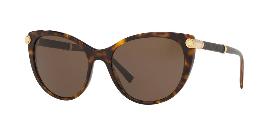 Versace V-ROCK VE4364Q Cat Eye Sunglasses  108/73-HAVANA 55-18-140 - Color Map havana