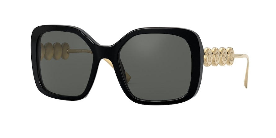 Versace VE4375F Irregular Sunglasses  GB1/87-BLACK 53-18-135 - Color Map black