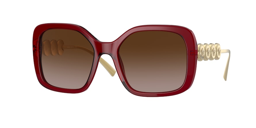 Versace VE4375 Irregular Sunglasses  388/13-TRANSPARENT RED 53-18-135 - Color Map red
