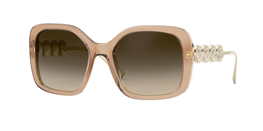 Versace VE4375 Irregular Sunglasses  767/13-TRANSPARENT BROWN 53-18-135 - Color Map brown
