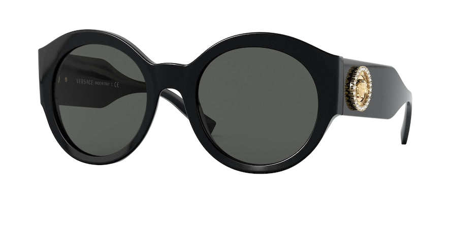 Versace VE4380B Oval Sunglasses  GB1/87-BLACK 54-22-140 - Color Map black