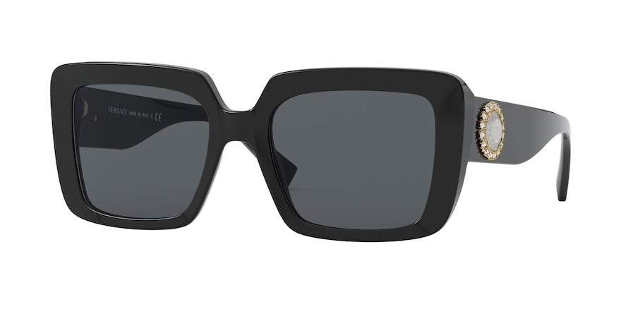 Versace VE4384BF Square Sunglasses  GB1/87-BLACK 54-19-140 - Color Map black