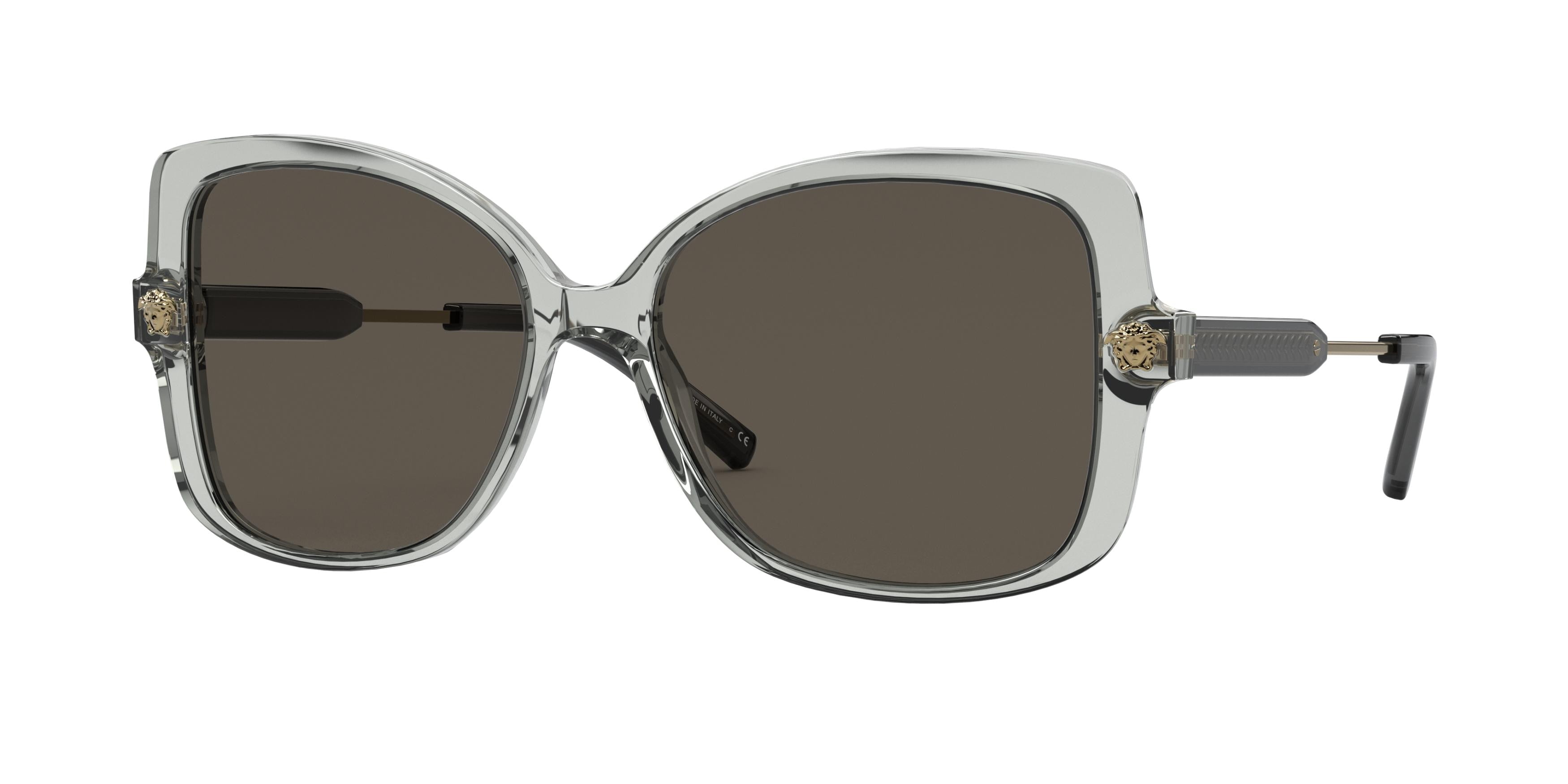 Versace VE4390 Rectangle Sunglasses  5338/3-Transparent Black 56-140-16 - Color Map Black