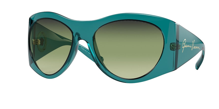 Versace VE4392 Pilot Sunglasses  53350N-PETROLEUM TRANSPARENT 63-19-120 - Color Map blue