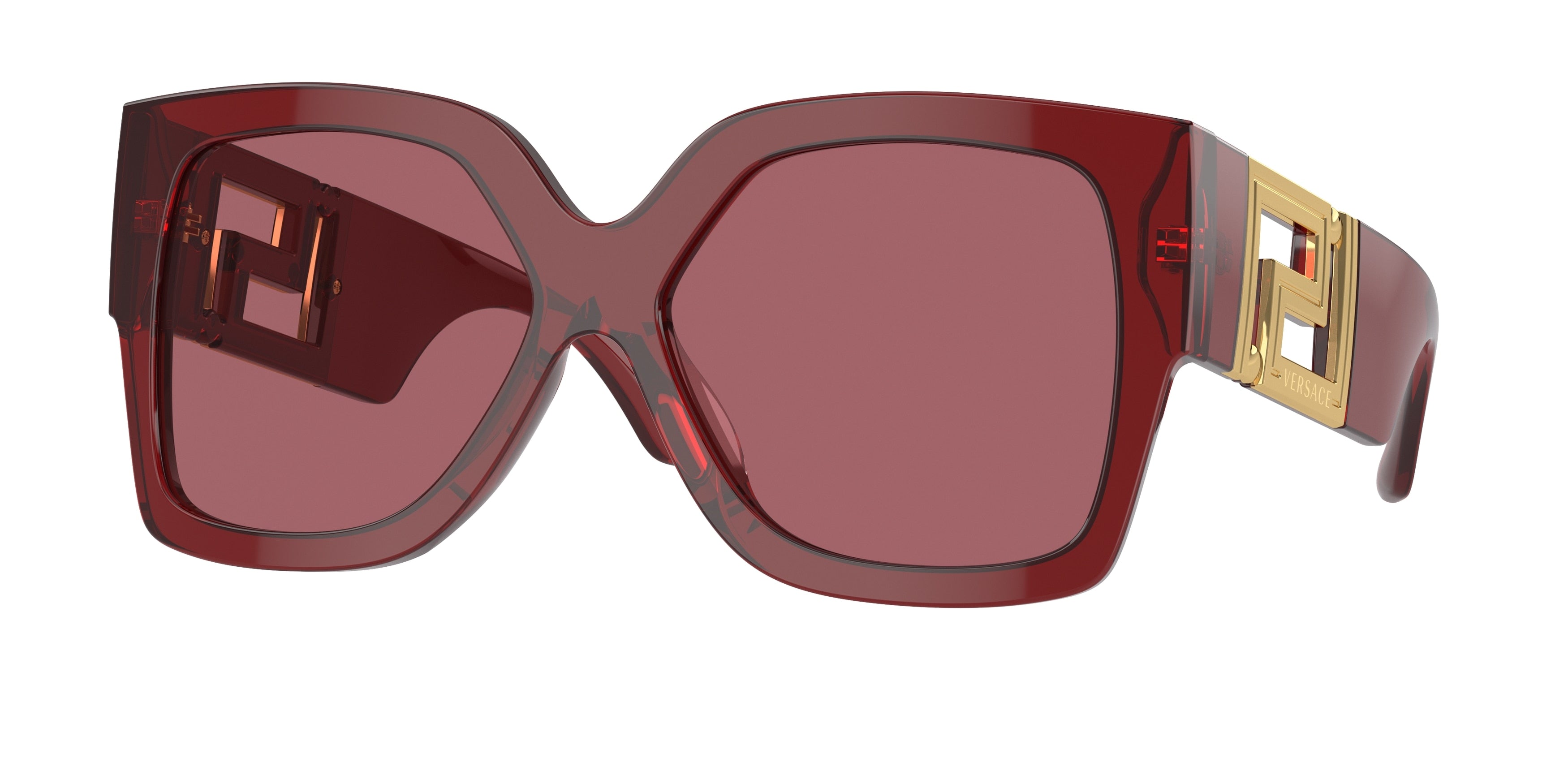 Versace VE4402 Rectangle Sunglasses  388/69-Transparent Red 59-140-16 - Color Map Red
