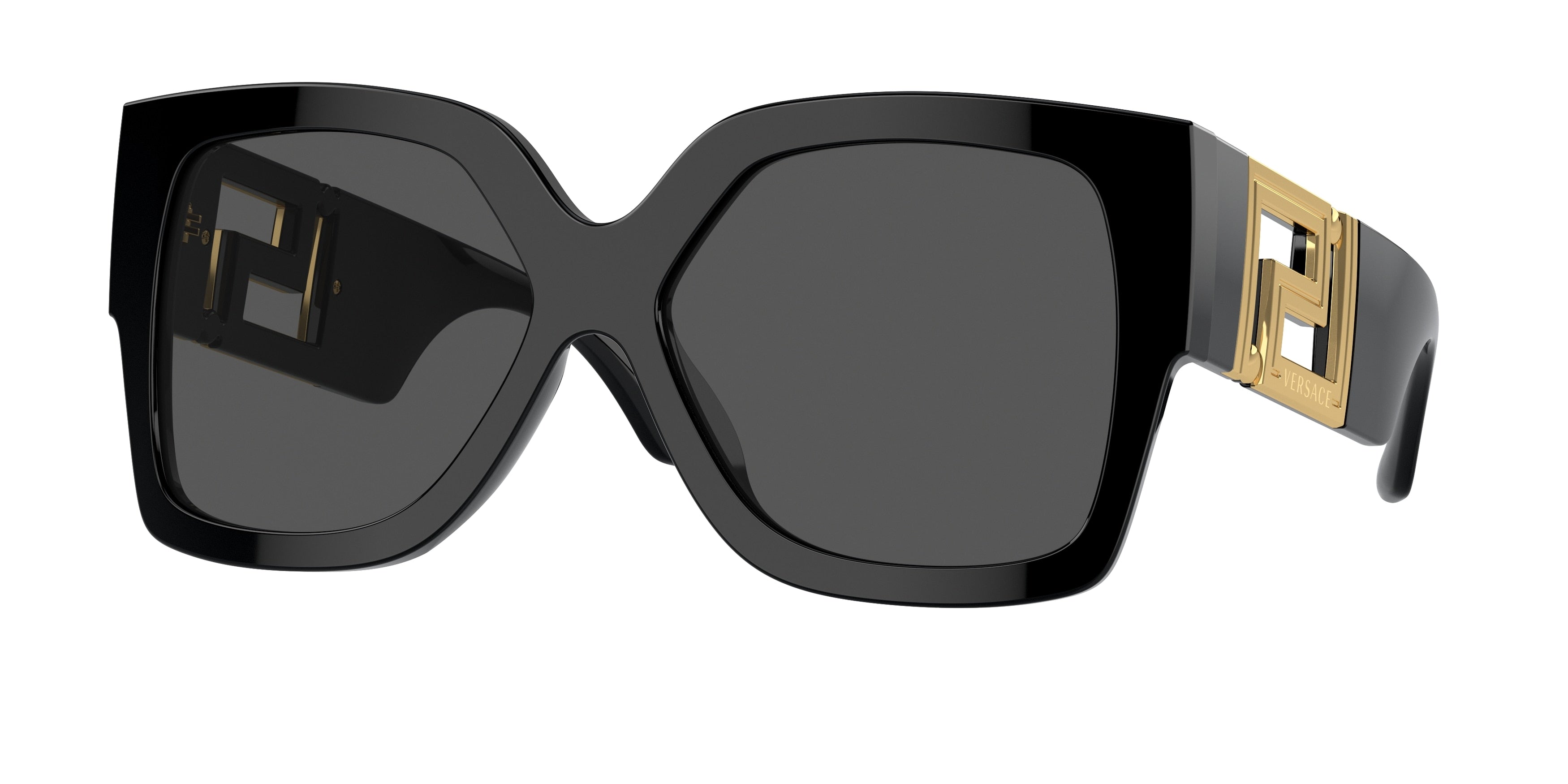 Versace VE4402 Rectangle Sunglasses  GB1/87-Black 59-140-16 - Color Map Black