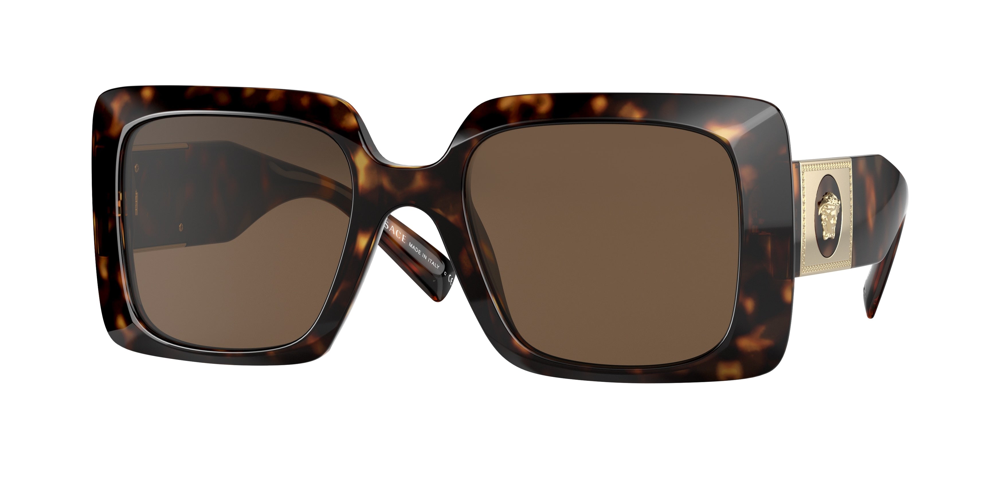 Versace VE4405 Rectangle Sunglasses  108/73-Havana 54-140-22 - Color Map Tortoise