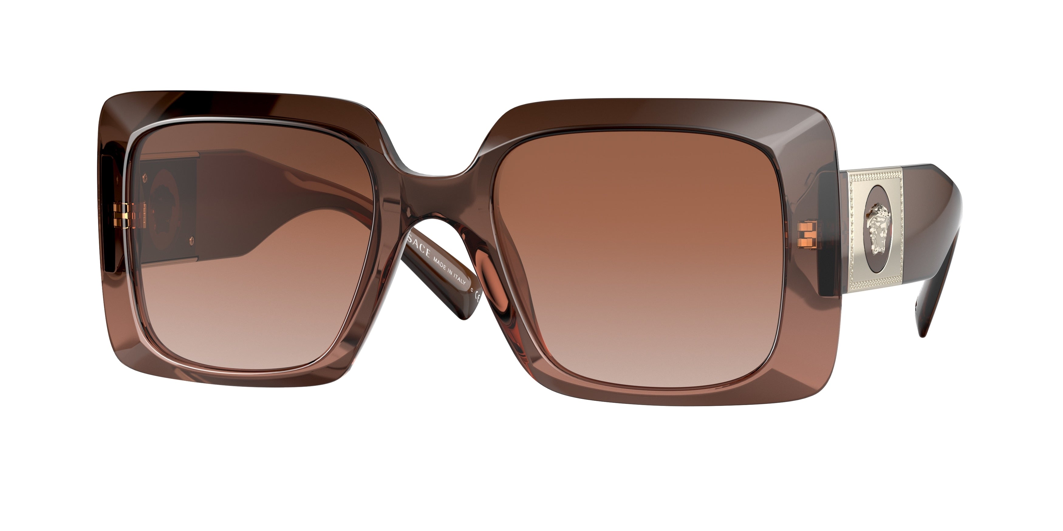 Versace VE4405 Rectangle Sunglasses  533213-Transparent Brown Gradient 54-140-22 - Color Map Beige
