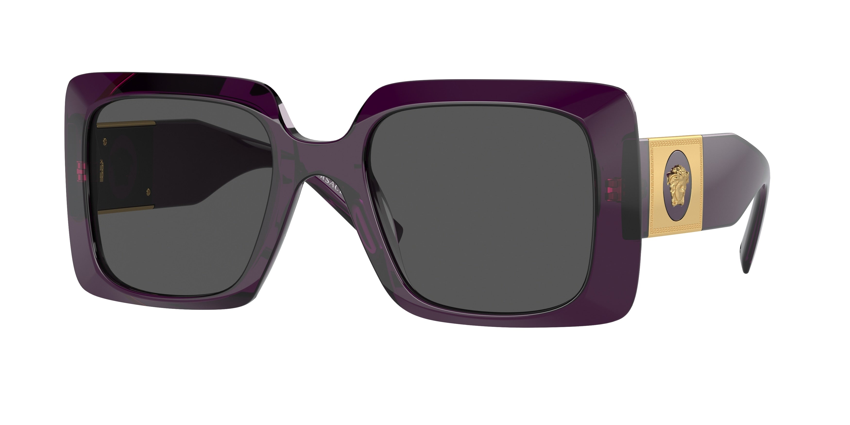 Versace VE4405 Rectangle Sunglasses  538487-Transparent Purple 54-140-22 - Color Map Violet