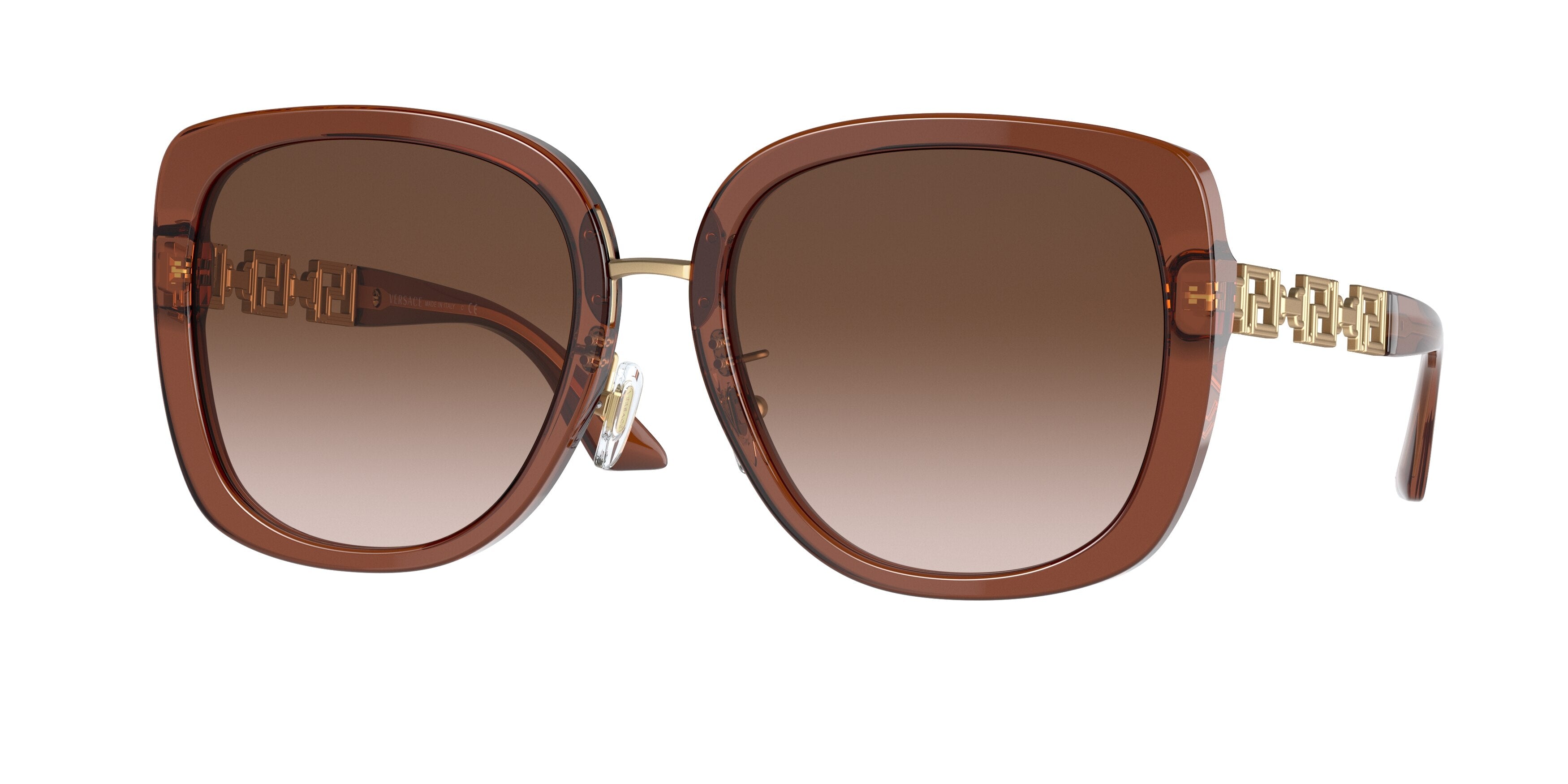 Versace VE4407D Pillow Sunglasses  532413-Transparent Brown 55-140-19 - Color Map Brown