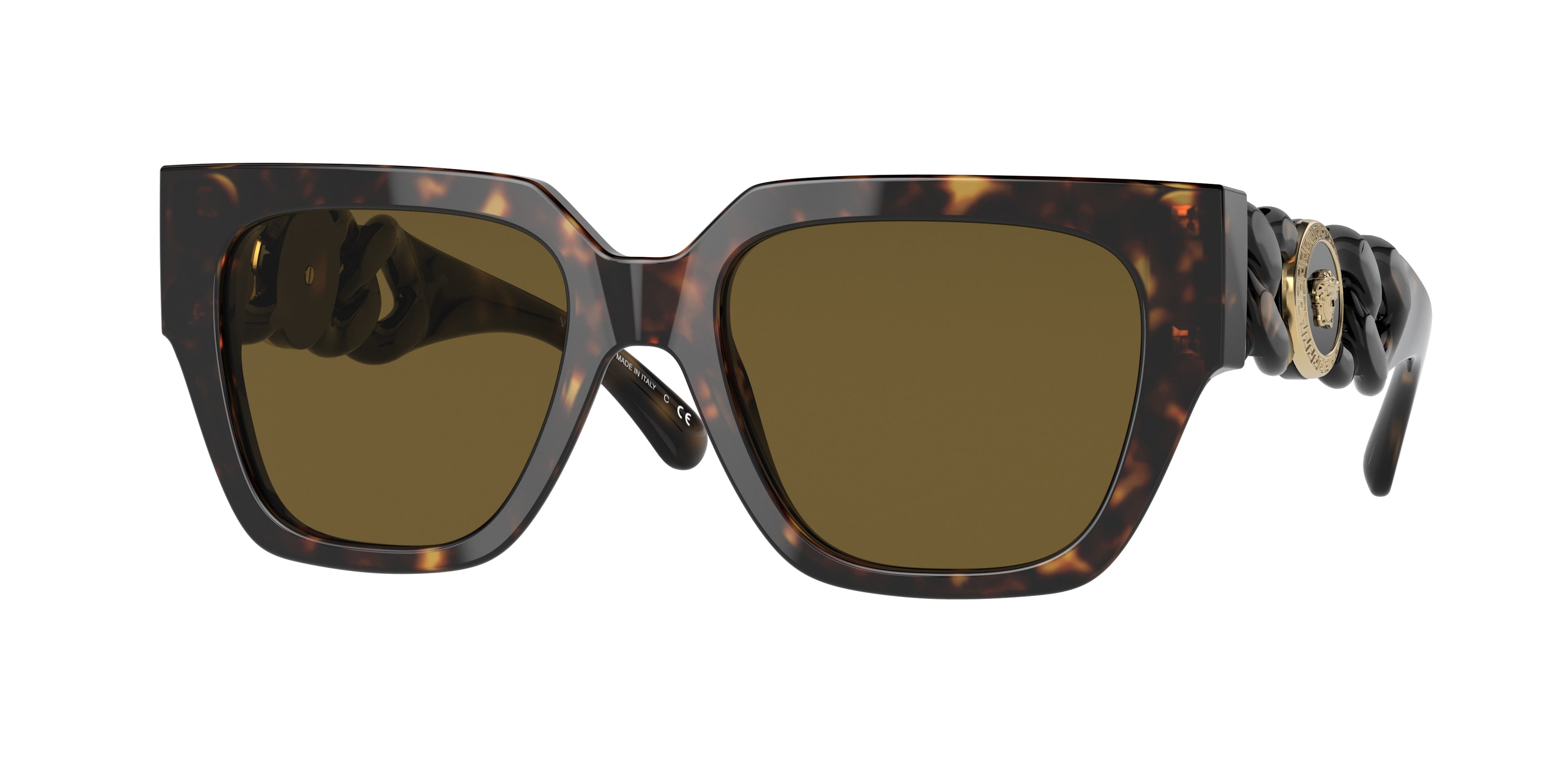 Versace VE4409F Phantos Sunglasses  108/73-Havana 52-140-19 - Color Map Tortoise