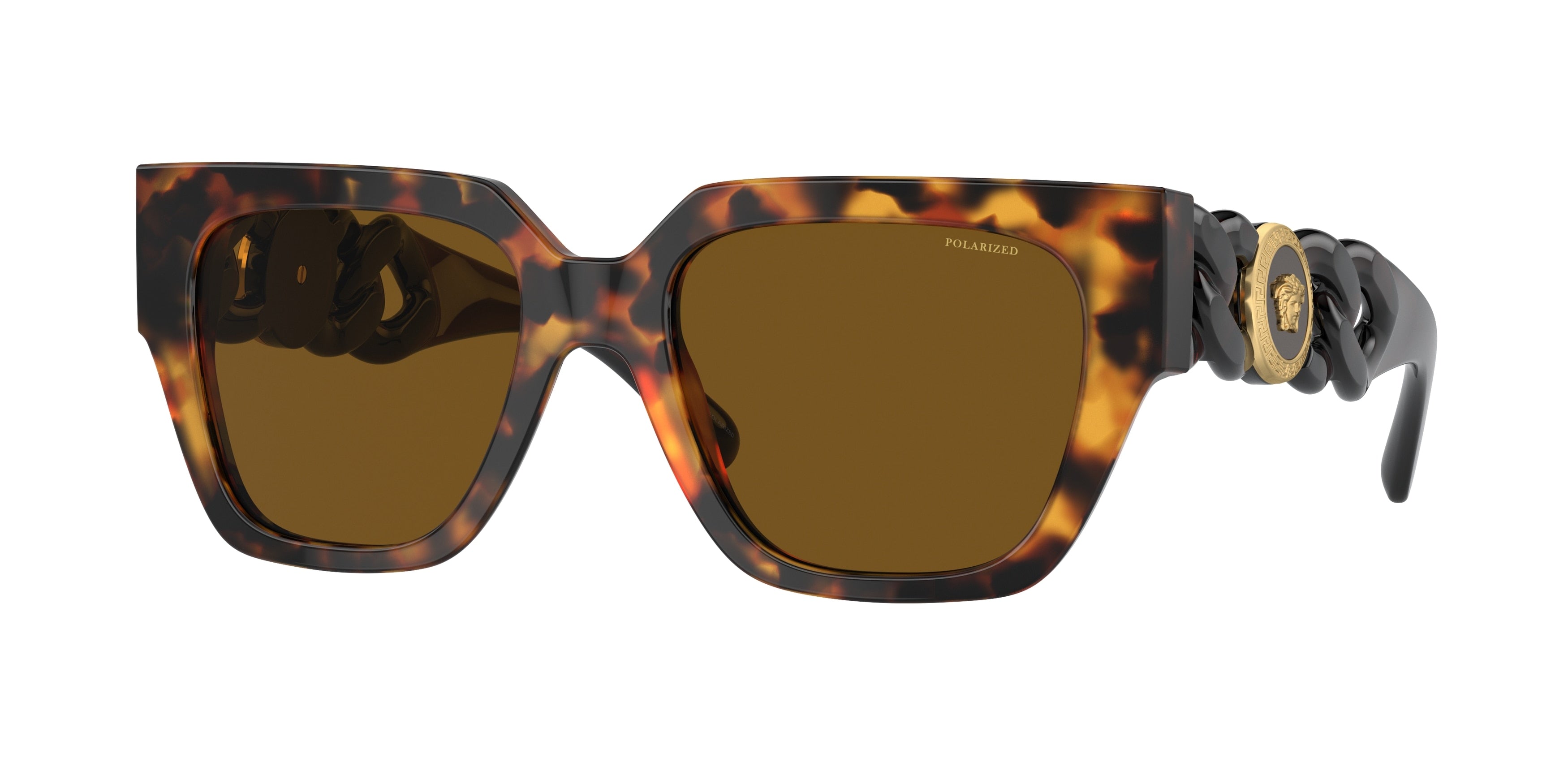 Versace VE4409 Square Sunglasses  511983-Havana 52-140-19 - Color Map Tortoise