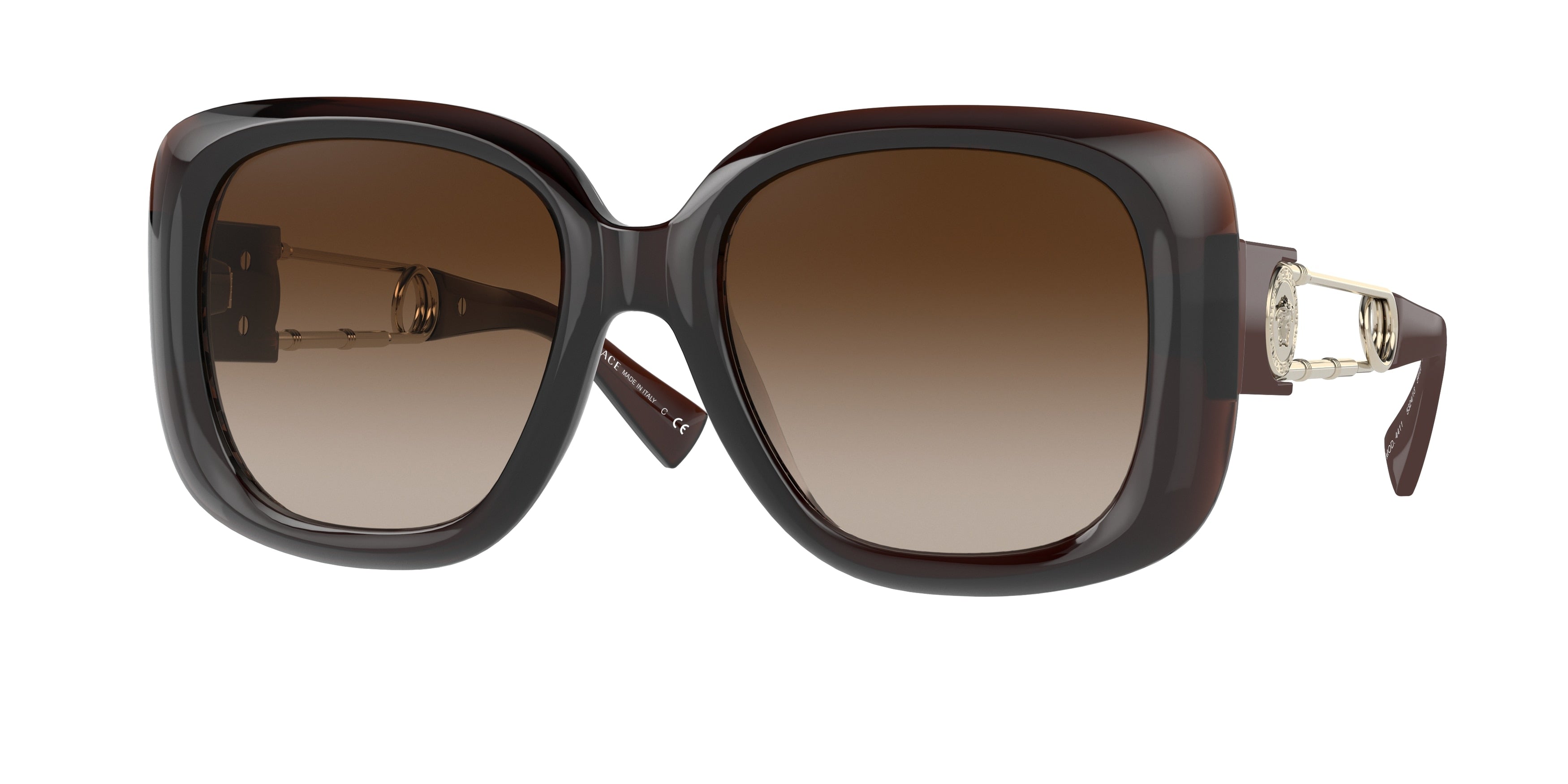Versace VE4411 Square Sunglasses  532413-Transparent Brown 53-140-20 - Color Map Brown