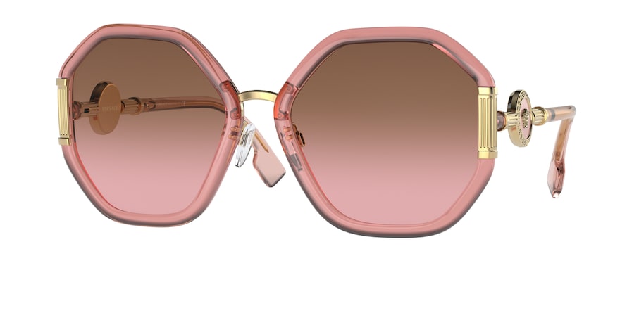 Versace VE4413F Irregular Sunglasses  532214-TRANSPARENT PINK 60-19-140 - Color Map pink