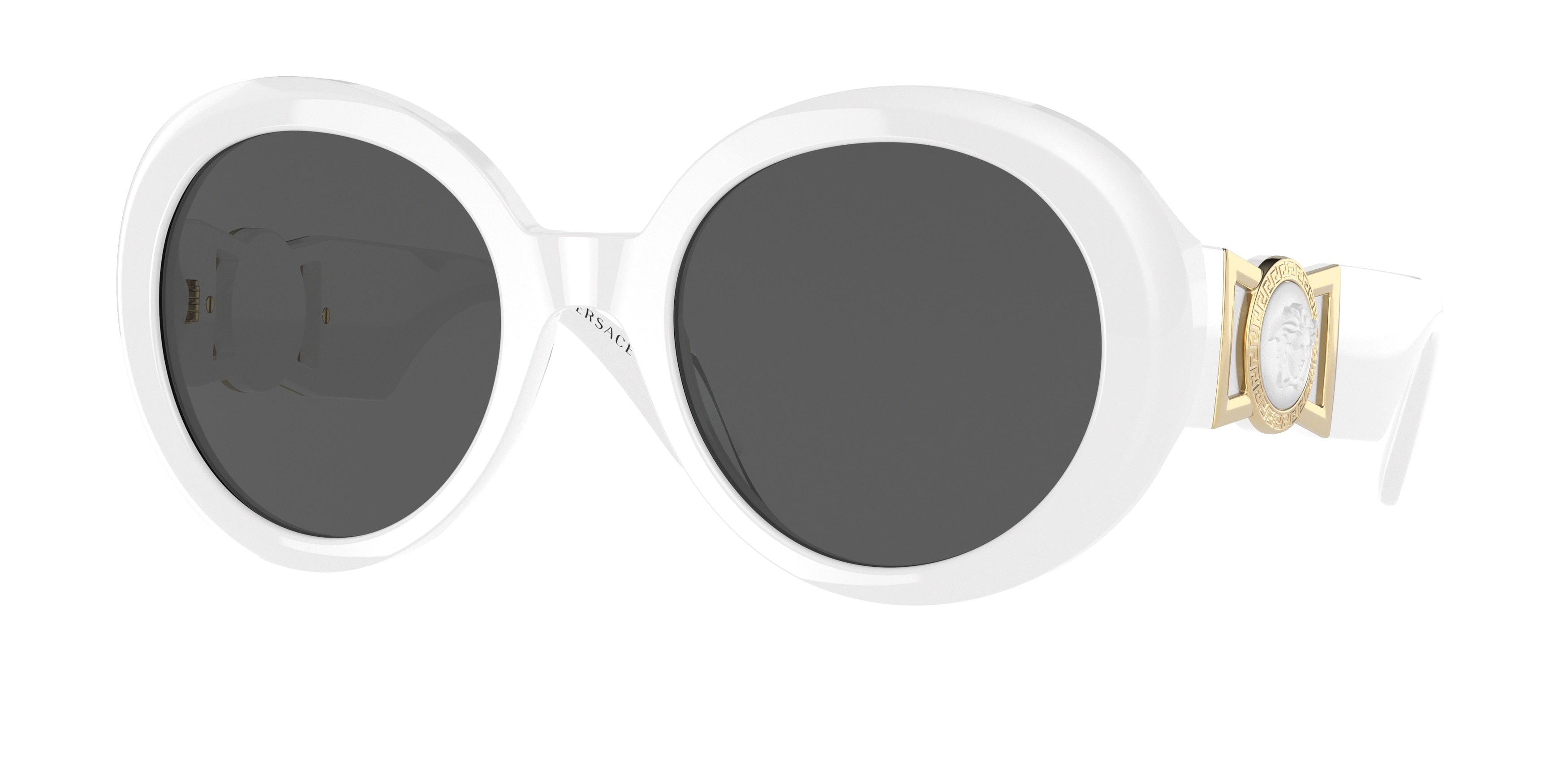 Versace VE4414 Round Sunglasses  314/87-White 55-145-22 - Color Map White