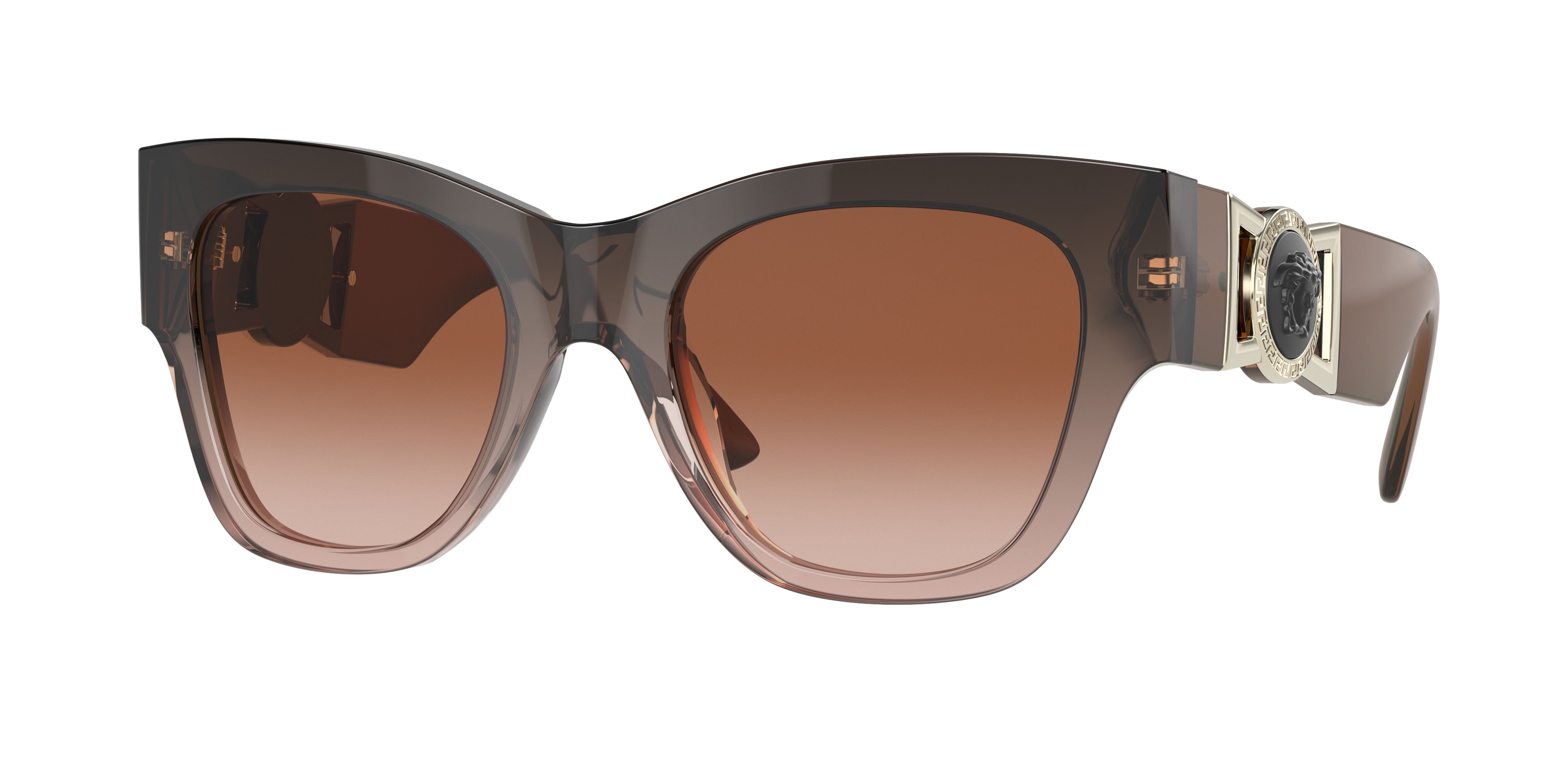 Versace VE4415U Cat Eye Sunglasses  533213-Transparent Brown Gradient Beige 52-145-21 - Color Map Brown