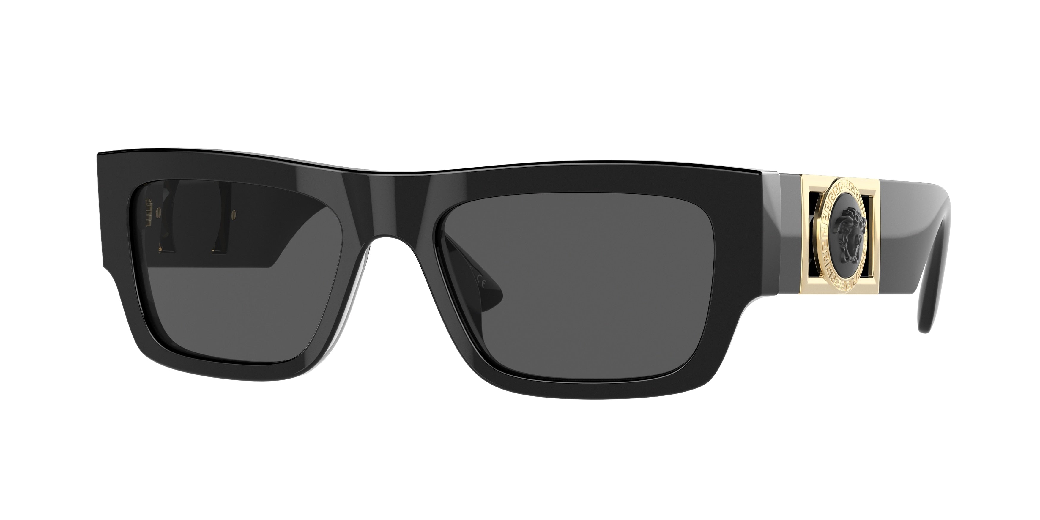 Versace VE4416U Rectangle Sunglasses  GB1/87-Black 53-145-18 - Color Map Black