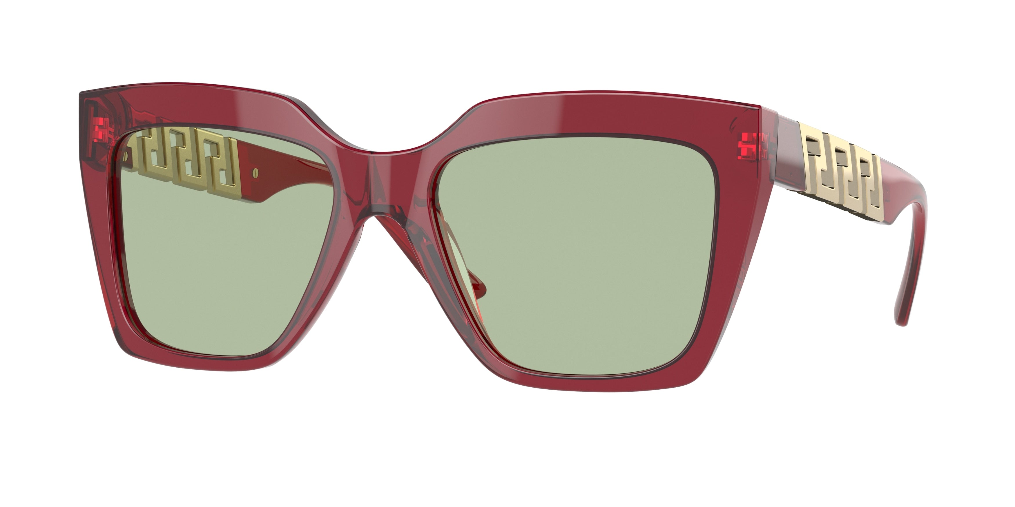 Versace VE4418 Square Sunglasses  388/2-Transparent Red 56-145-19 - Color Map Red