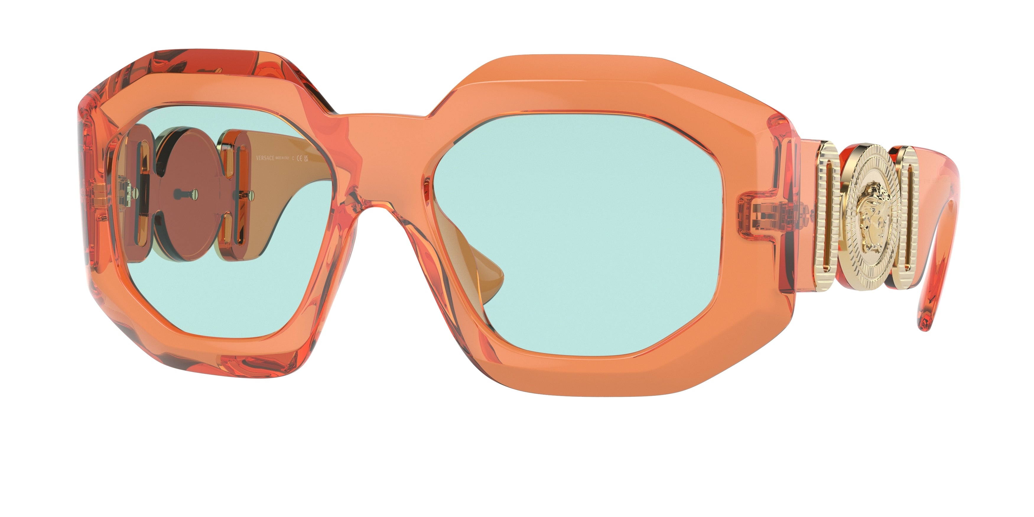 Versace VE4424U Irregular Sunglasses  536265-Transparent Orange 55-145-18 - Color Map Orange