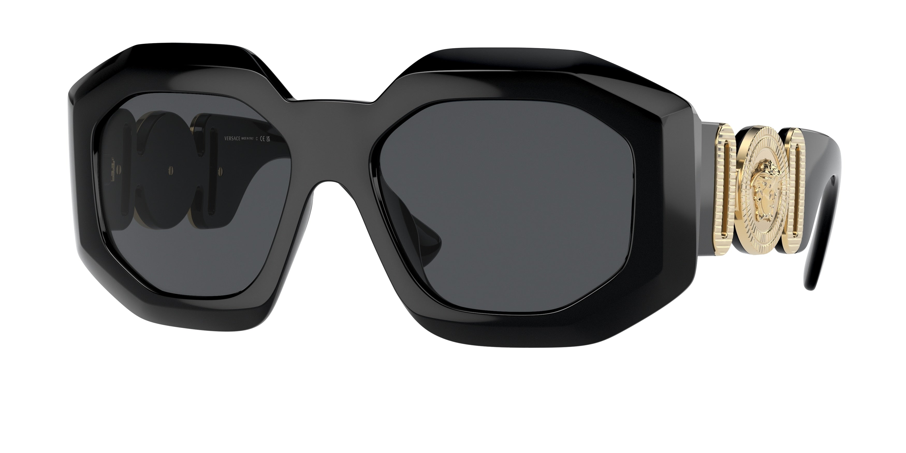 Versace VE4424U Irregular Sunglasses  GB1/87-Black 55-145-18 - Color Map Black