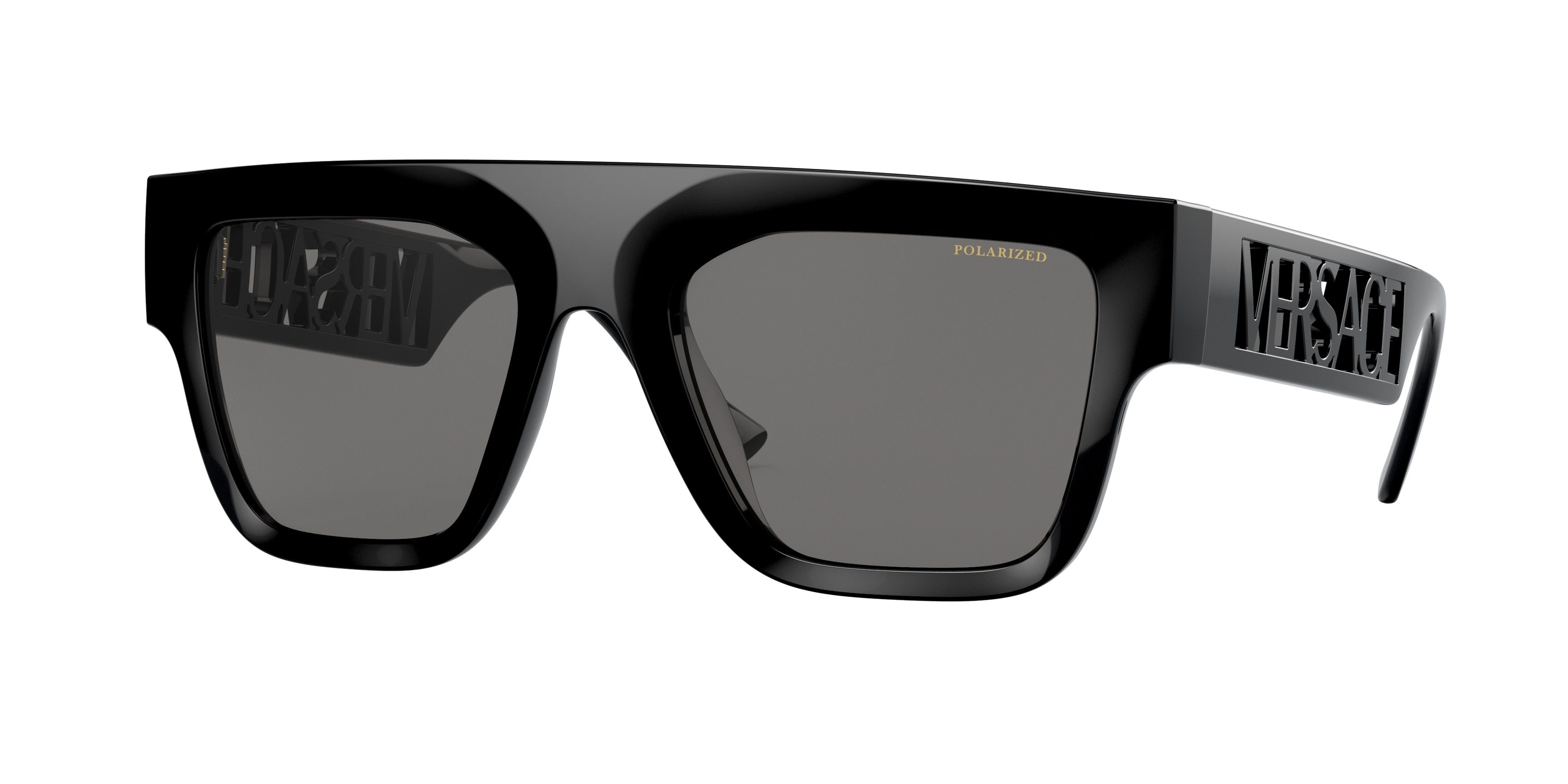 Versace VE4430U Rectangle Sunglasses  GB1/81-Black 52-140-20 - Color Map Black