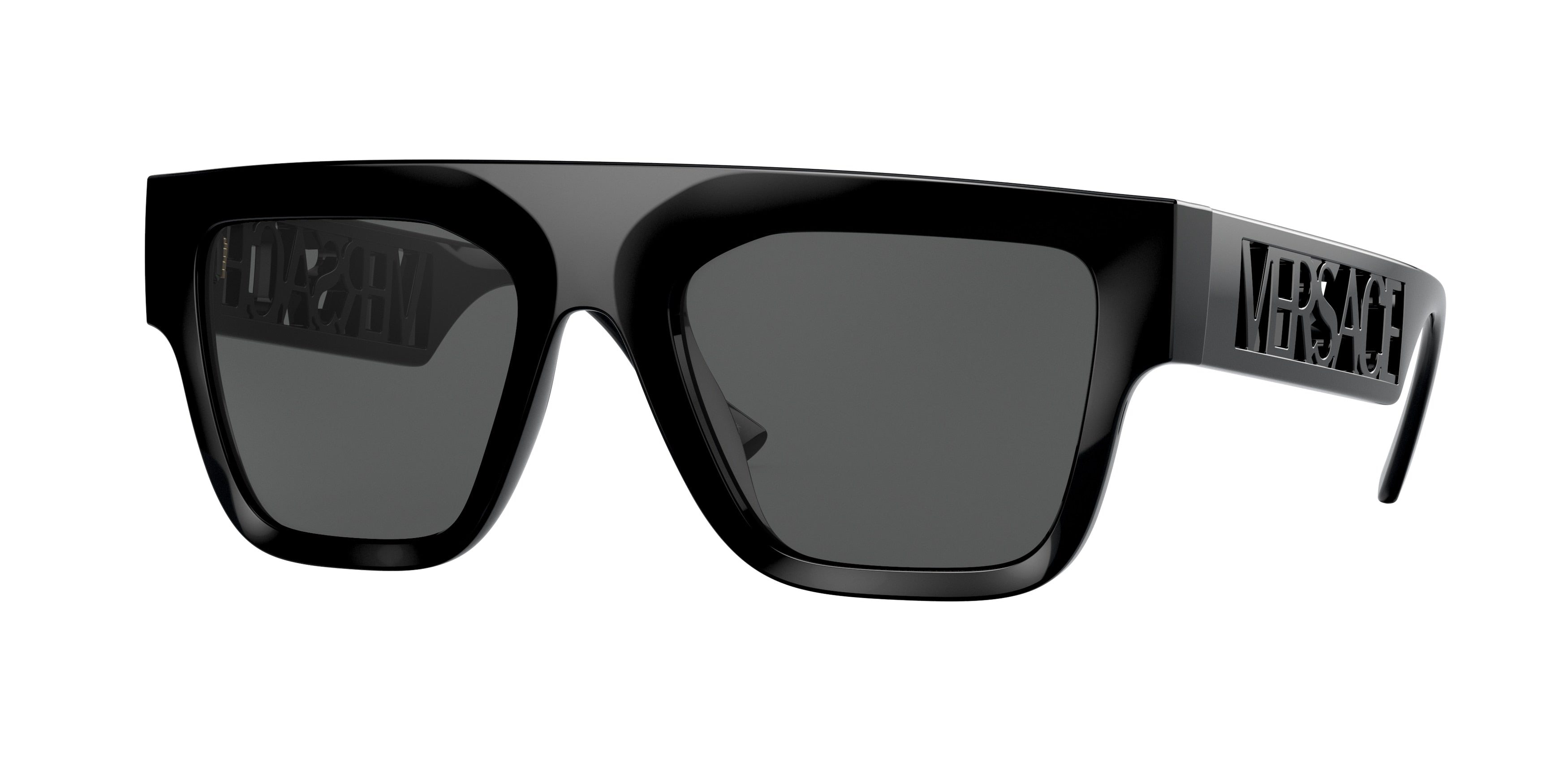 Versace VE4430U Rectangle Sunglasses  GB1/87-Black 52-140-20 - Color Map Black