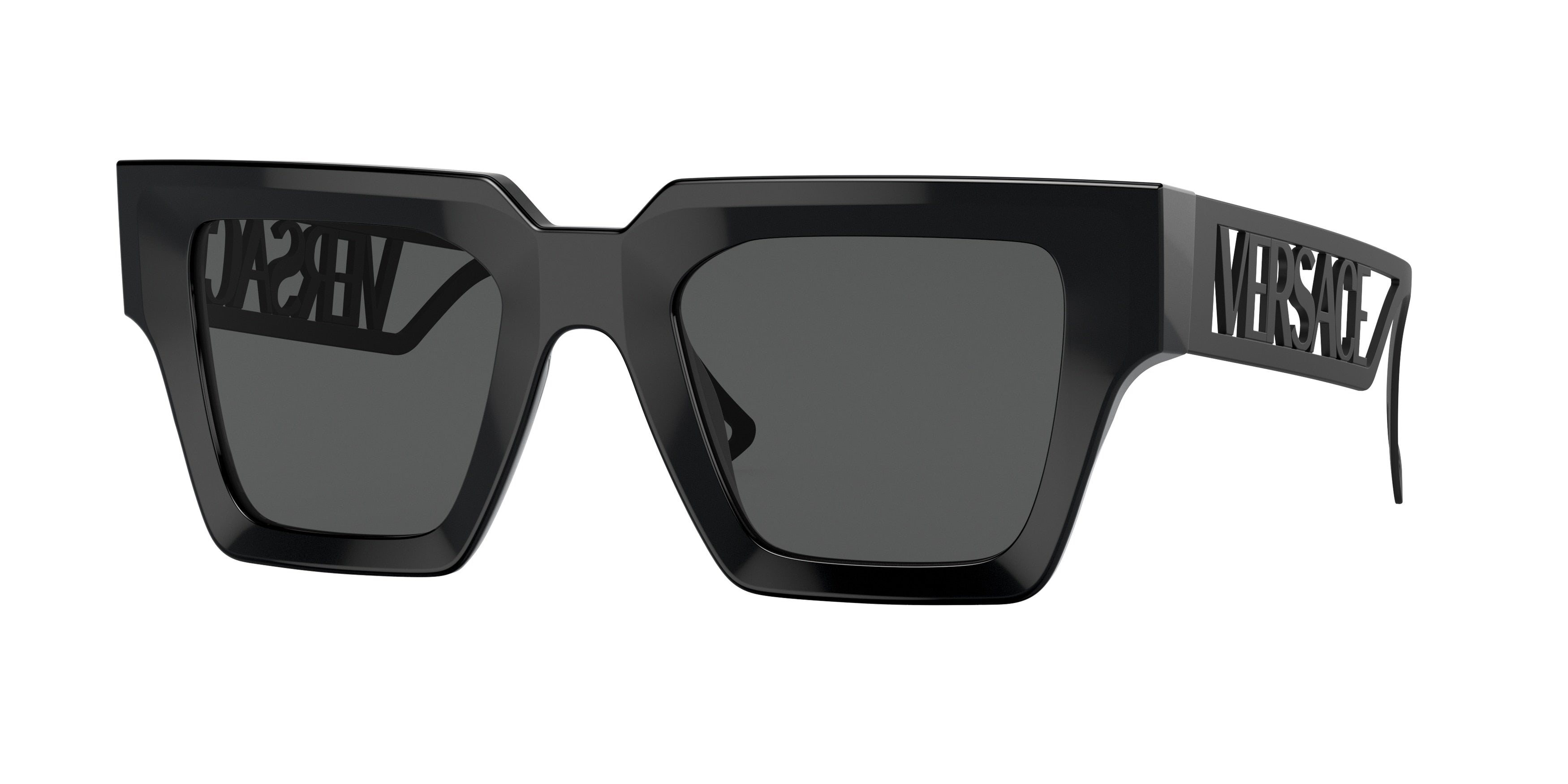 Versace VE4431F Square Sunglasses  538087-Black 49-145-22 - Color Map Black