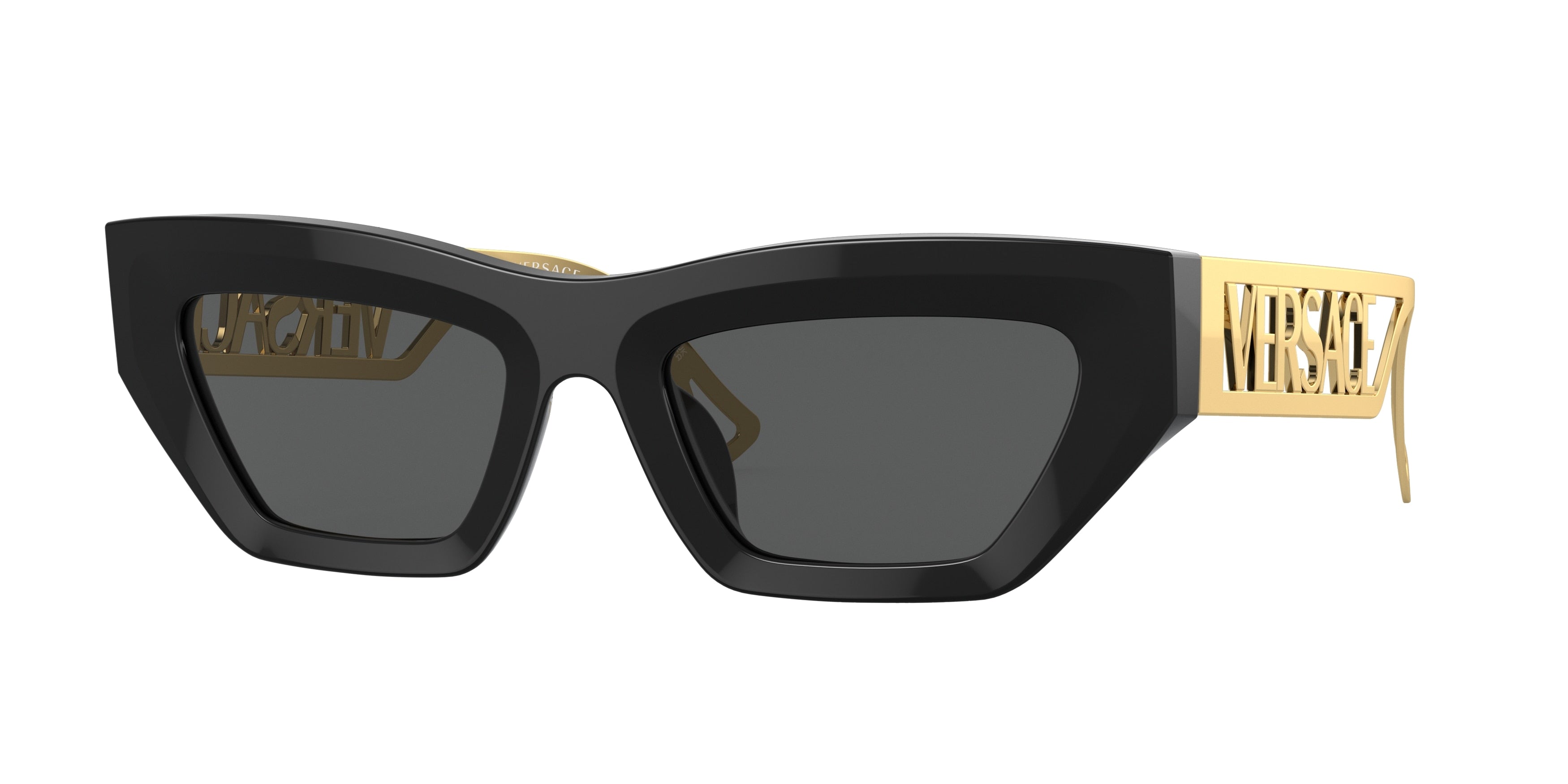 Versace VE4432U Irregular Sunglasses  GB1/87-Black 52-145-20 - Color Map Black