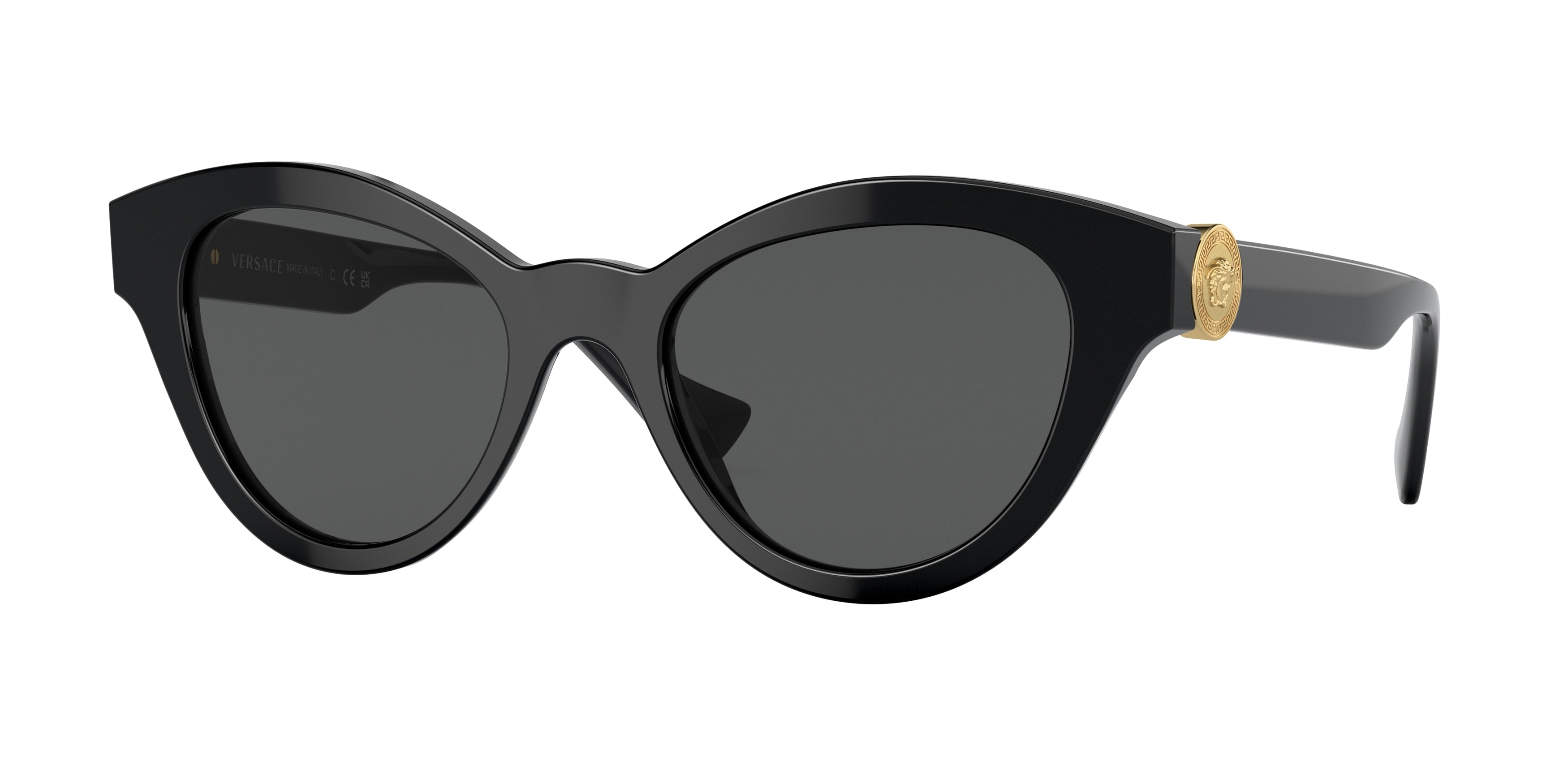 Versace VE4435F Butterfly Sunglasses  GB1/87-Black 52-145-20 - Color Map Black