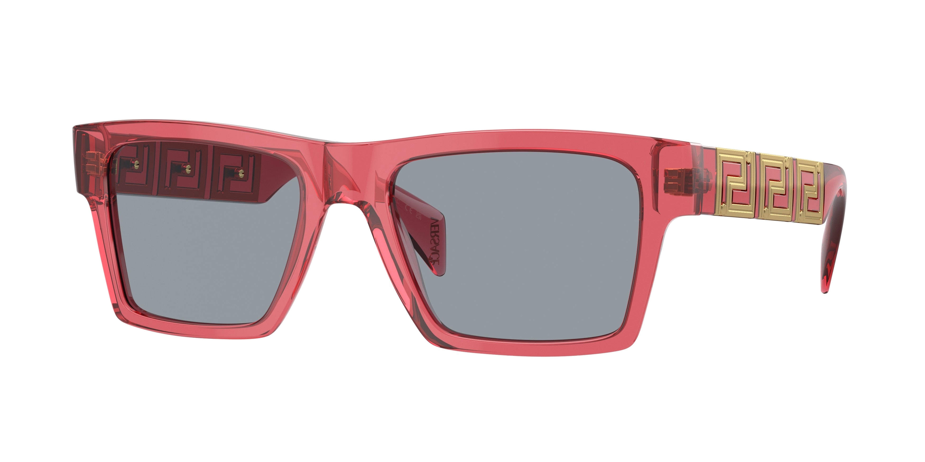 Versace VE4445 Rectangle Sunglasses  5409/1-Transparent Red 54-145-19 - Color Map Red