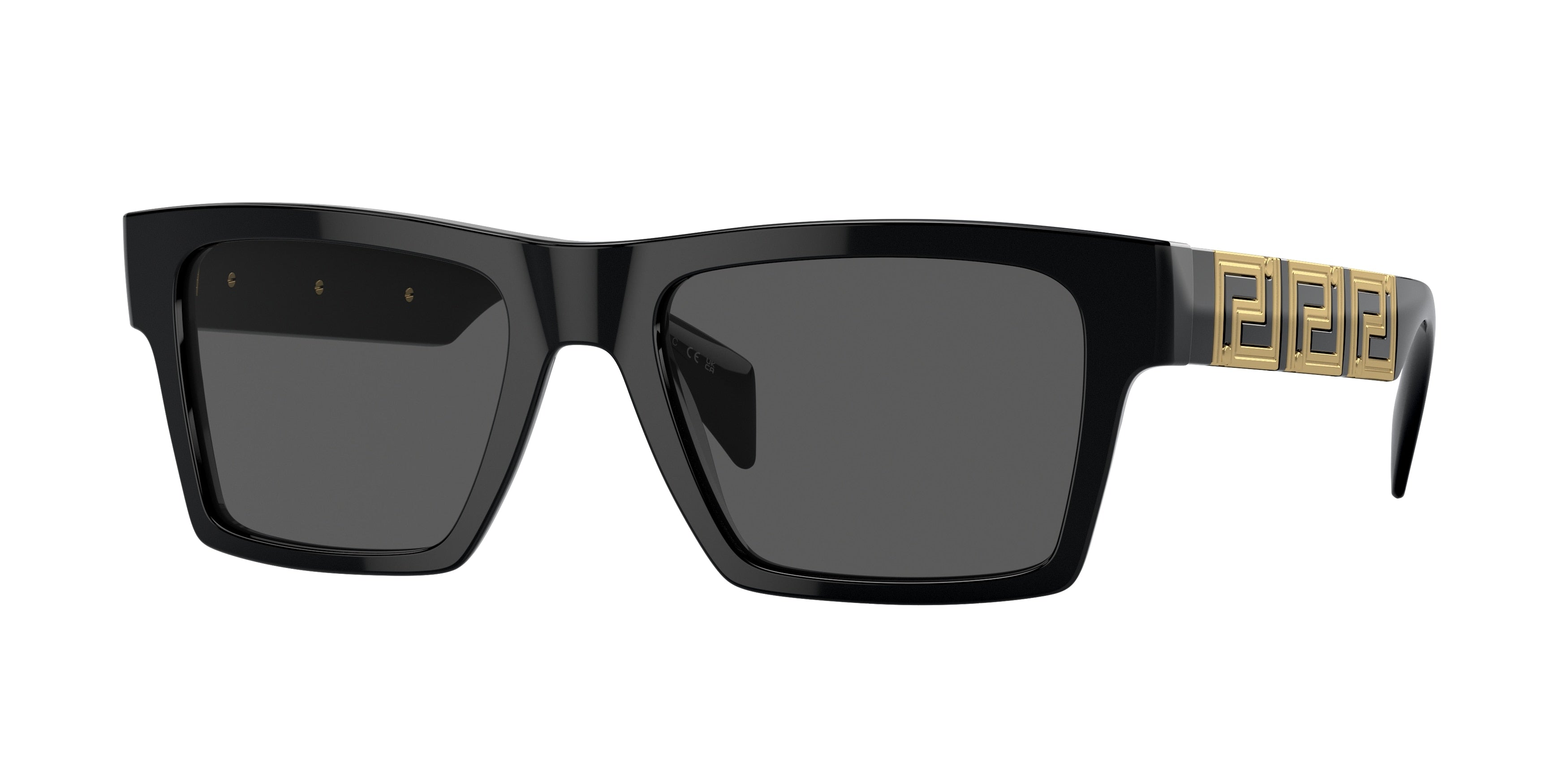 Versace VE4445 Rectangle Sunglasses  GB1/87-Black 54-145-19 - Color Map Black