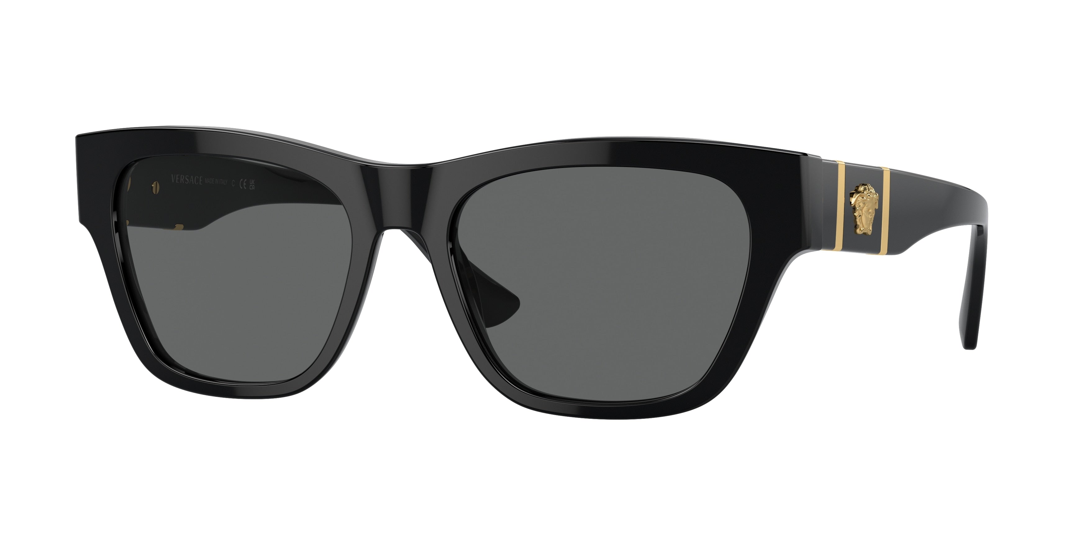 Versace VE4457F Square Sunglasses  GB1/87-Black 55-145-18 - Color Map Black