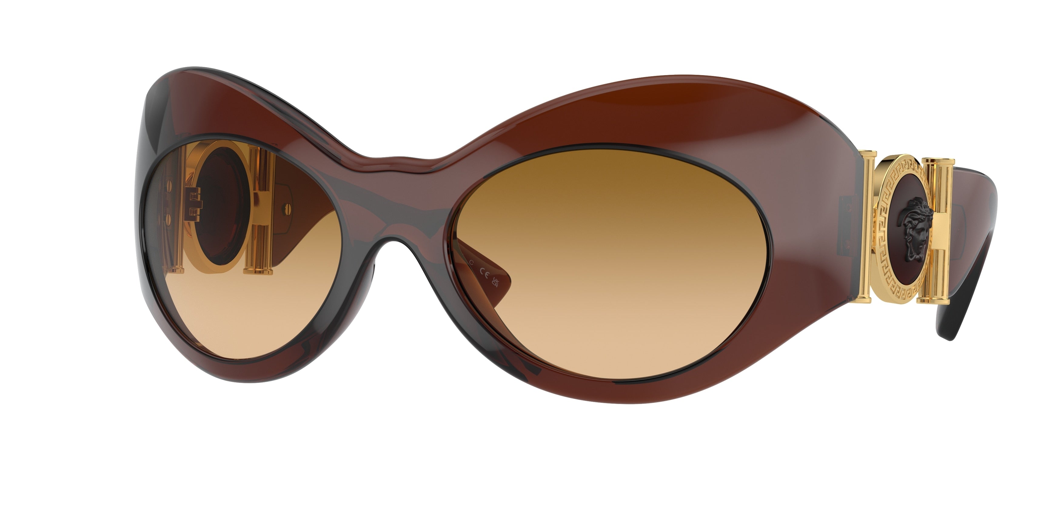 Versace VE4462 Irregular Sunglasses  54462L-Transparent Brown 57-115-20 - Color Map Brown