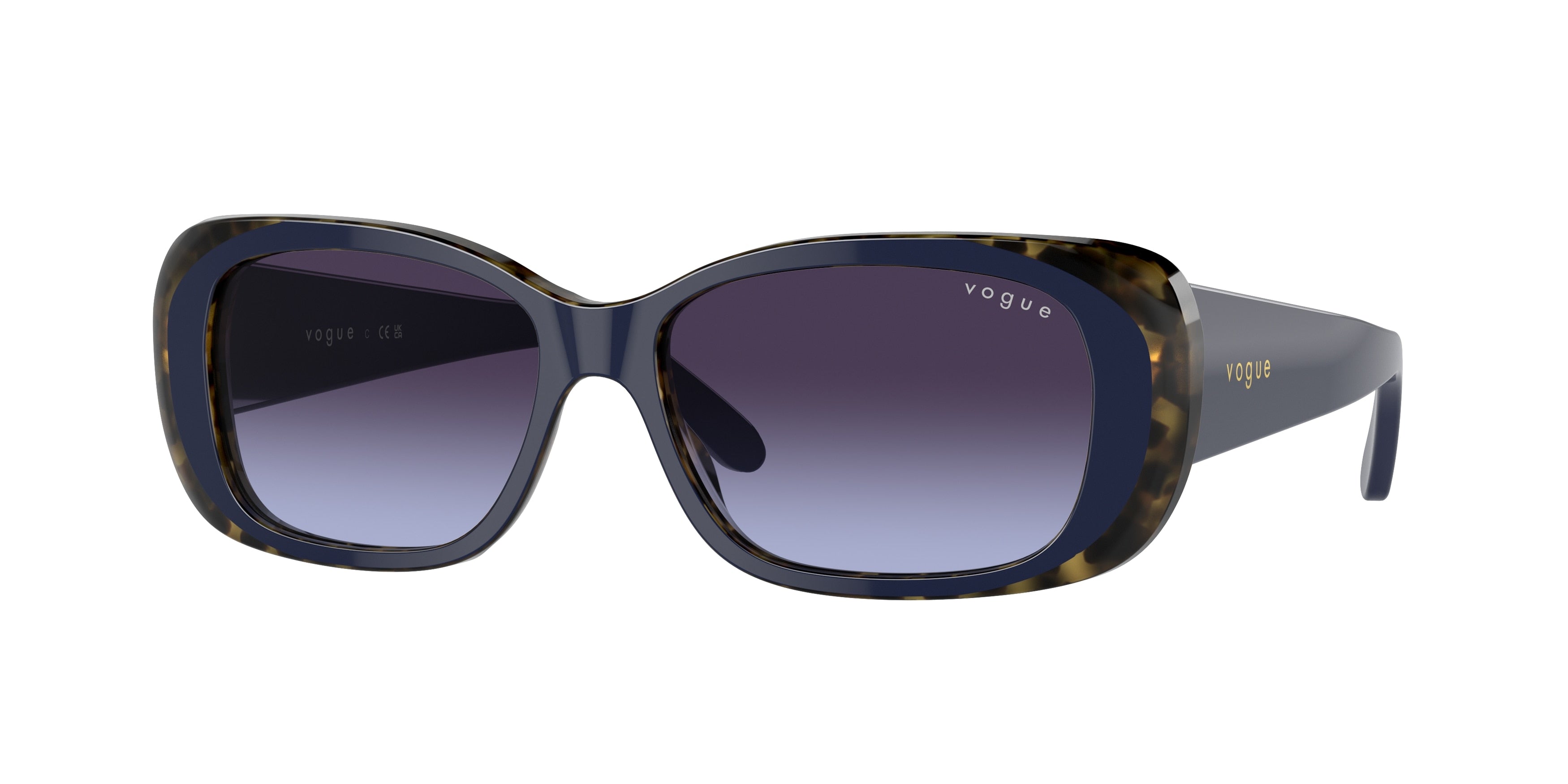 Vogue VO2606S Rectangle Sunglasses  26474Q-Top Blue/Tortoise 55-135-15 - Color Map Blue