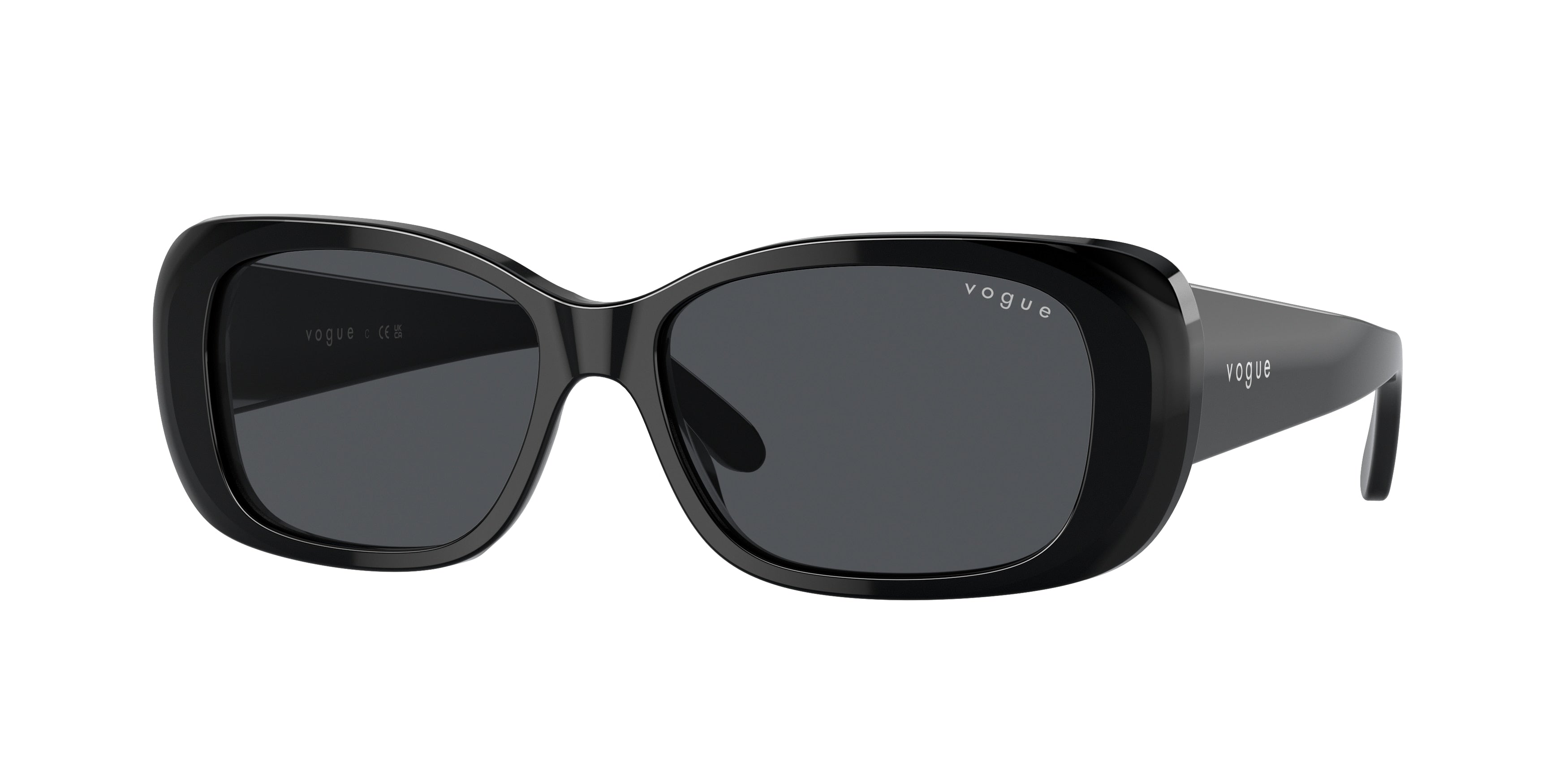 Vogue VO2606S Rectangle Sunglasses  W44/87-Black 55-135-15 - Color Map Black