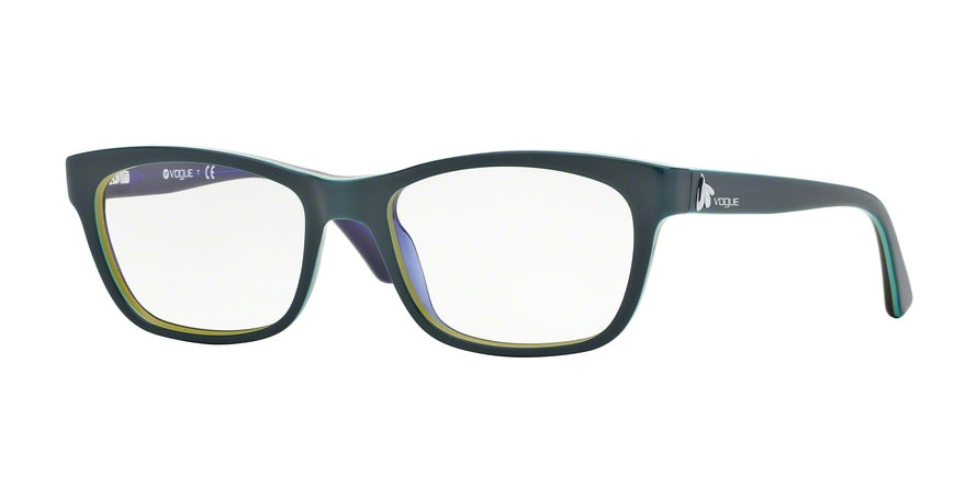 Vogue VO2767 Rectangle Eyeglasses  1989-TOP PETROLEUM GREEN/VIOLET TR 52-17-140 - Color Map green