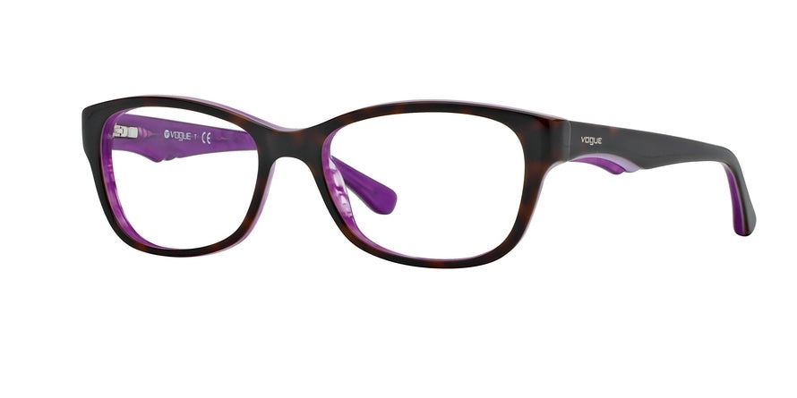 Vogue VO2814 Square Eyeglasses  2019-TOP HAVANA VIOLET PEARL 53-16-135 - Color Map havana