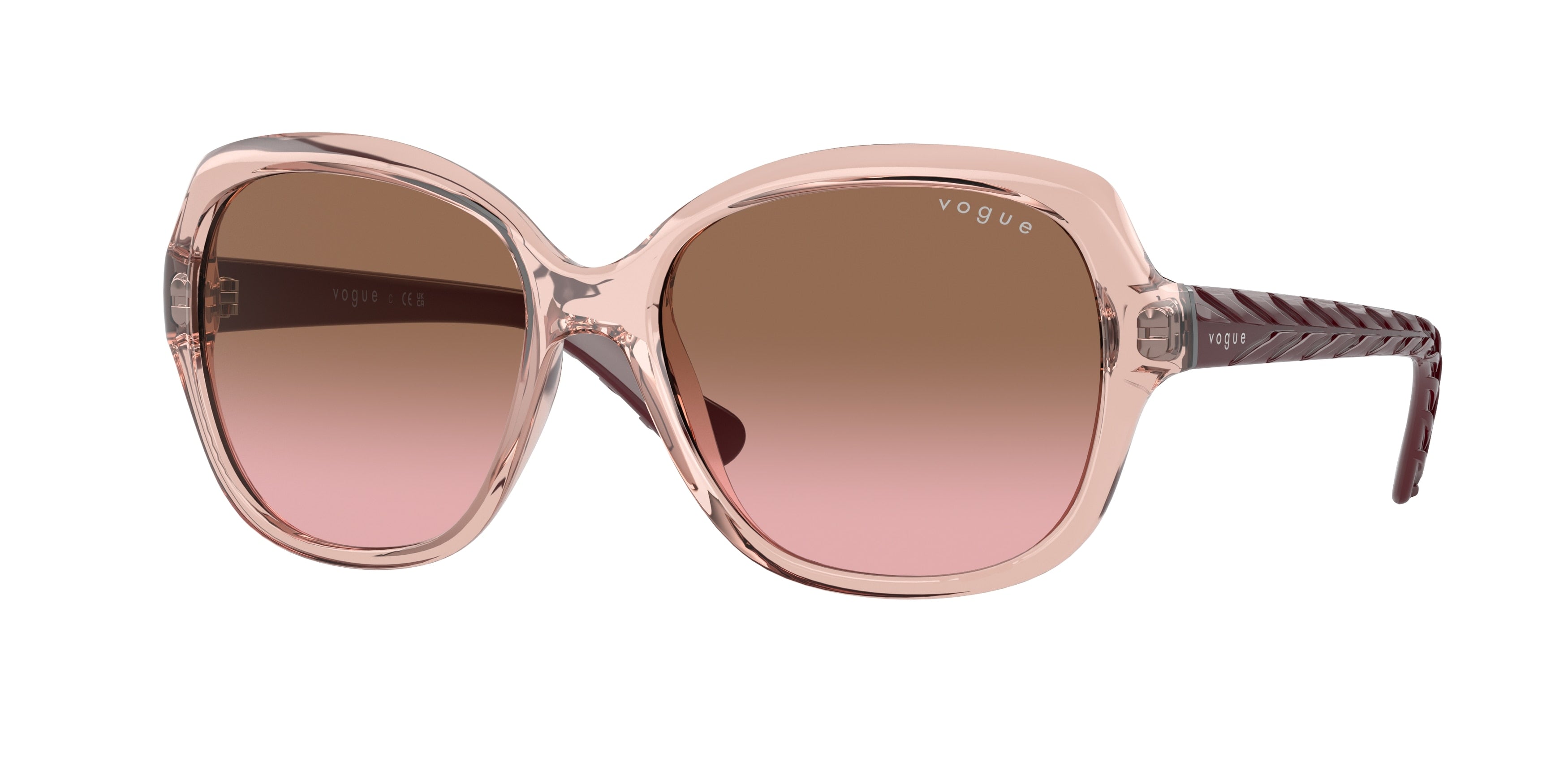 Vogue VO2871S Square Sunglasses  286414-Transparent Pink 56-135-16 - Color Map Pink