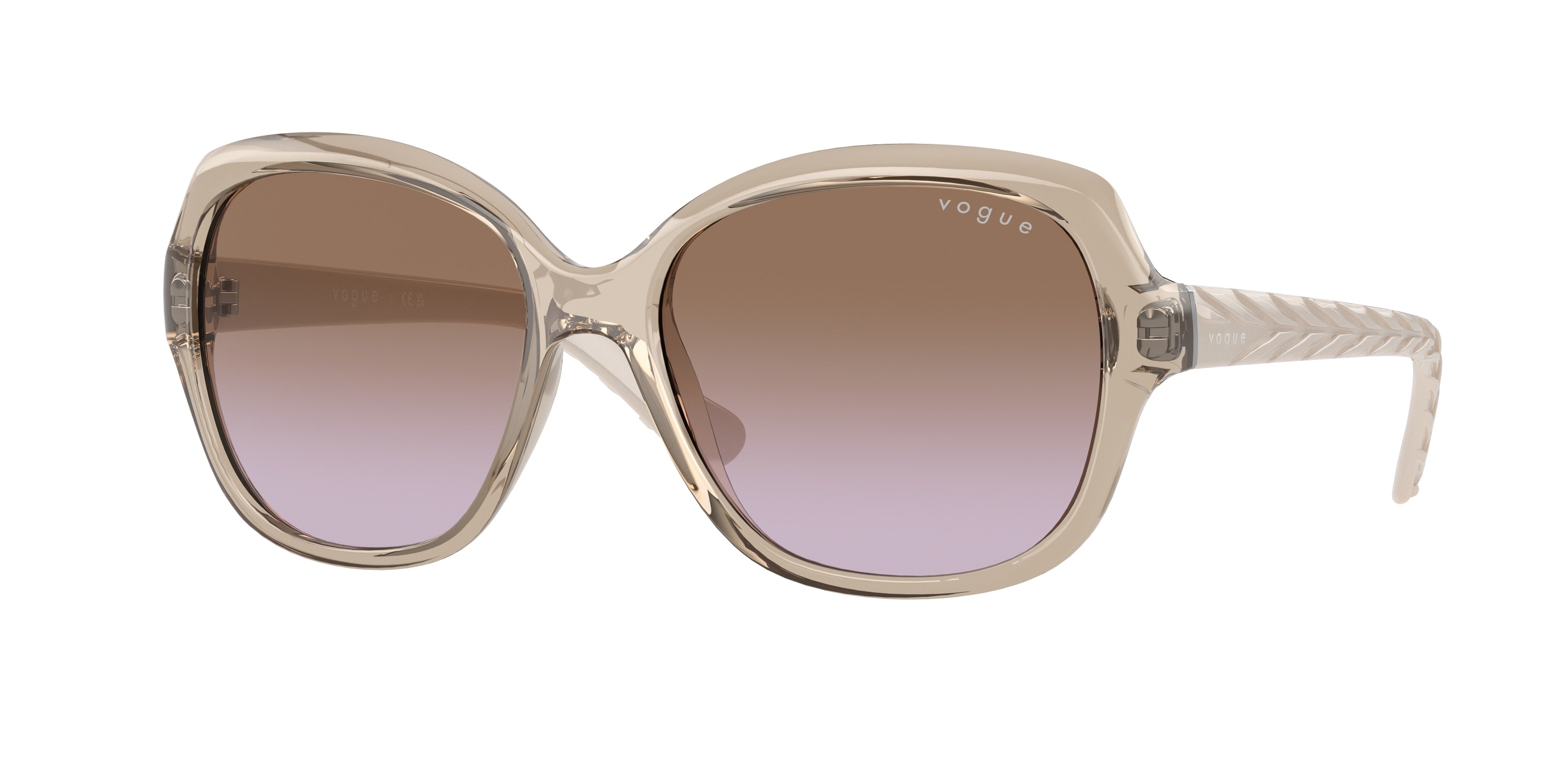 Vogue VO2871S Square Sunglasses  299068-Transparent Light Brown 56-135-16 - Color Map Beige